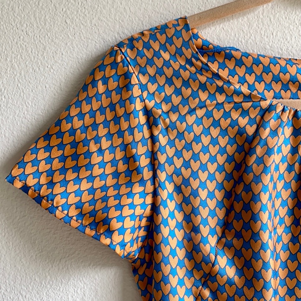 Anni Carlsson Heart Print Silk Dress